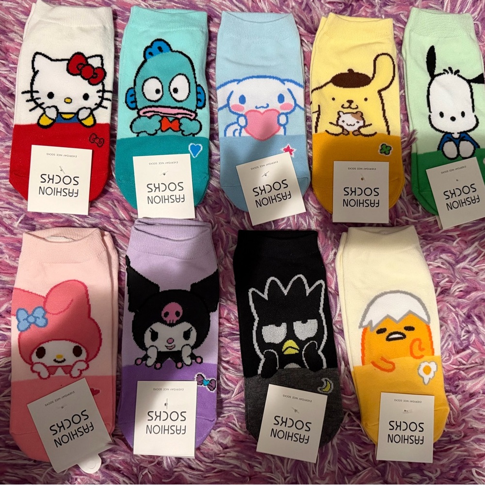Cute Cartoon Character Socks Set Bundle of 9pairs